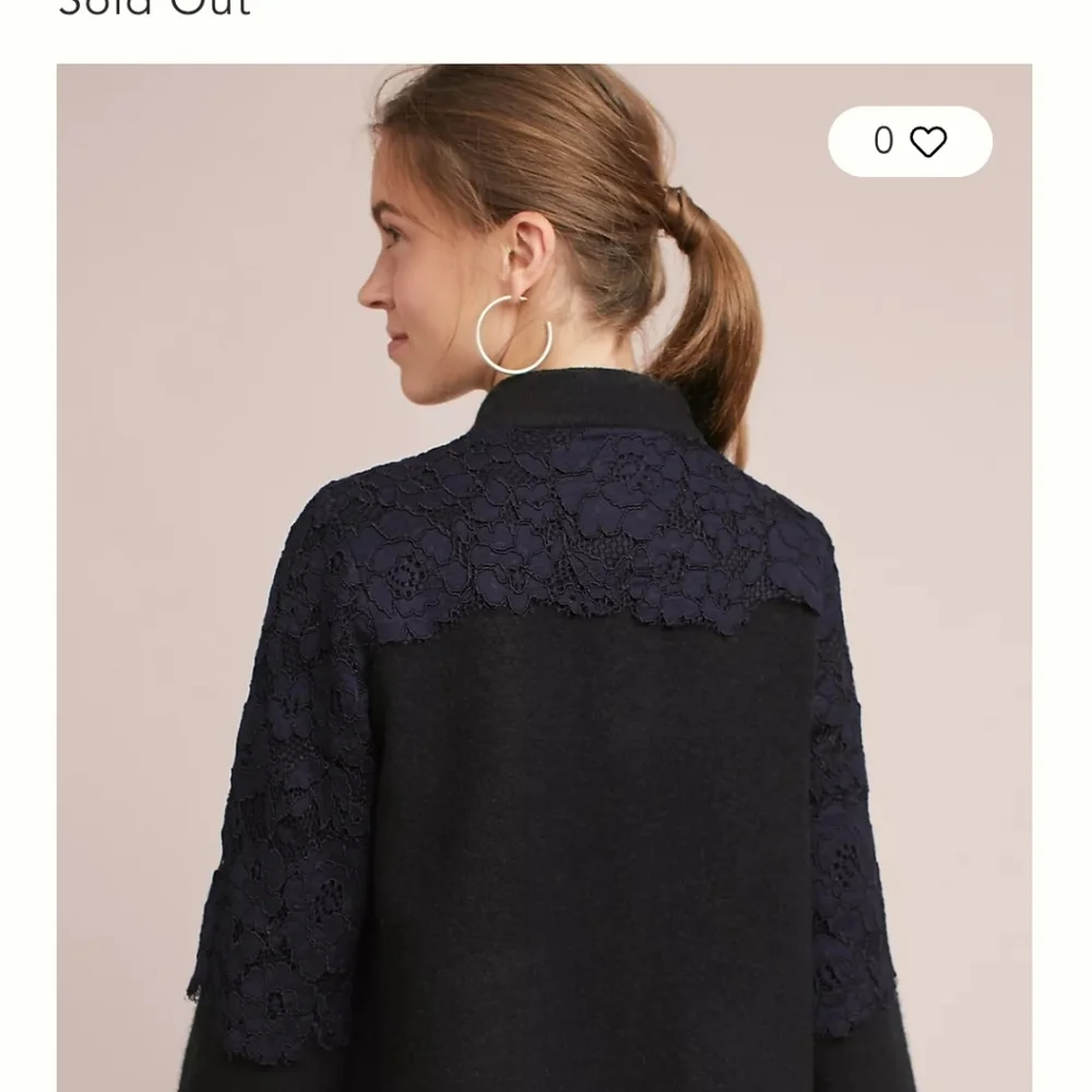 Anthropologie Field Flower Laced Bell-Sleeve Jumper Jacket- Wool Blend - Picture 3 of 6